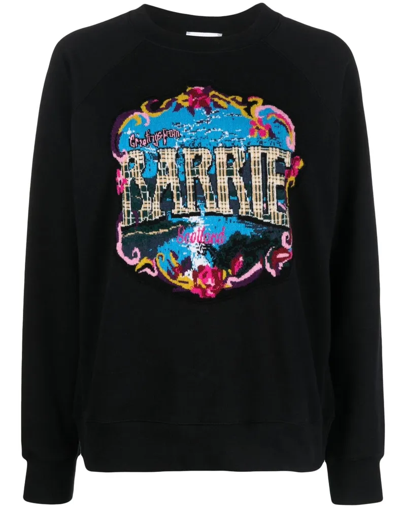 Barrie Gestreiftes Sweatshirt Schwarz