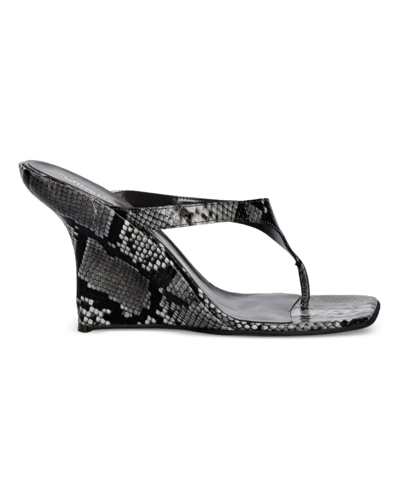 Jeffrey Campbell Romee Sandalen mit Schlangenleder-Optik - Grau Grau
