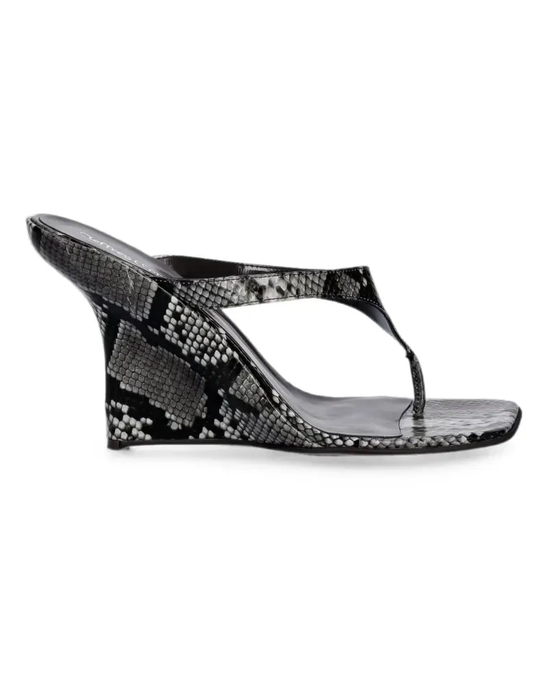 Jeffrey Campbell Romee snakeskin-effect wedge sandals - Grau Grau