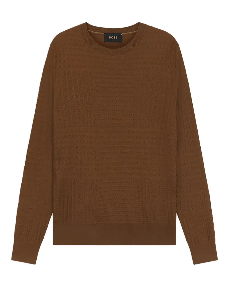HUGO BOSS Strukturierter Pullover - Braun Braun