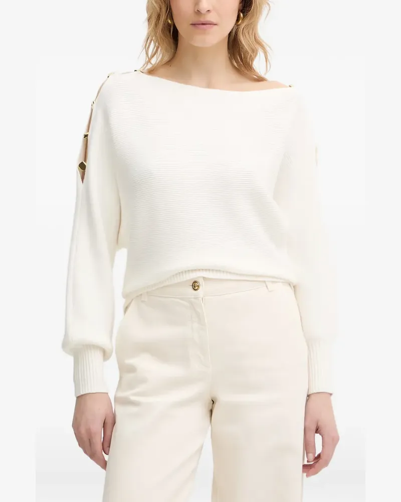 Guess button-embellished ribbed sweater - Nude Nude