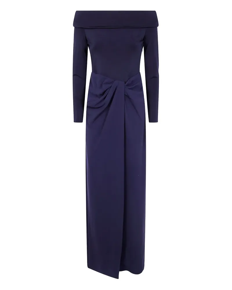 Ralph Lauren off-shoulder knot-detail dress - Blau Blau