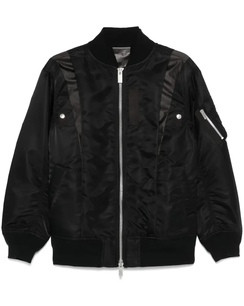 Sacai Bomberjacke aus Twill - Schwarz Schwarz