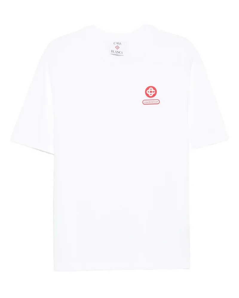 Casablanca Paris T-Shirt mit Logo-Patch - Weiß Weiß
