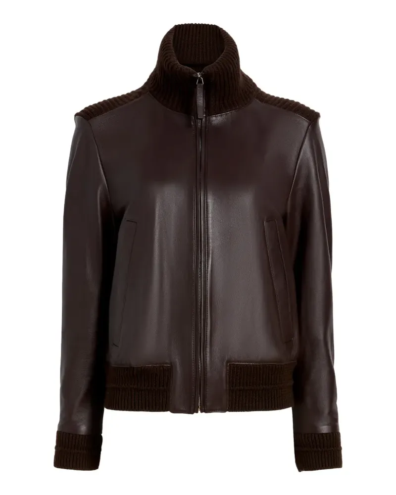 Proenza Schouler Elenora panelled leather jacket - Braun Braun