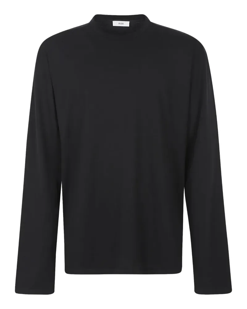 Rier Langärmeliges T-Shirt mit rundem Ausschnitt - Schwarz Schwarz