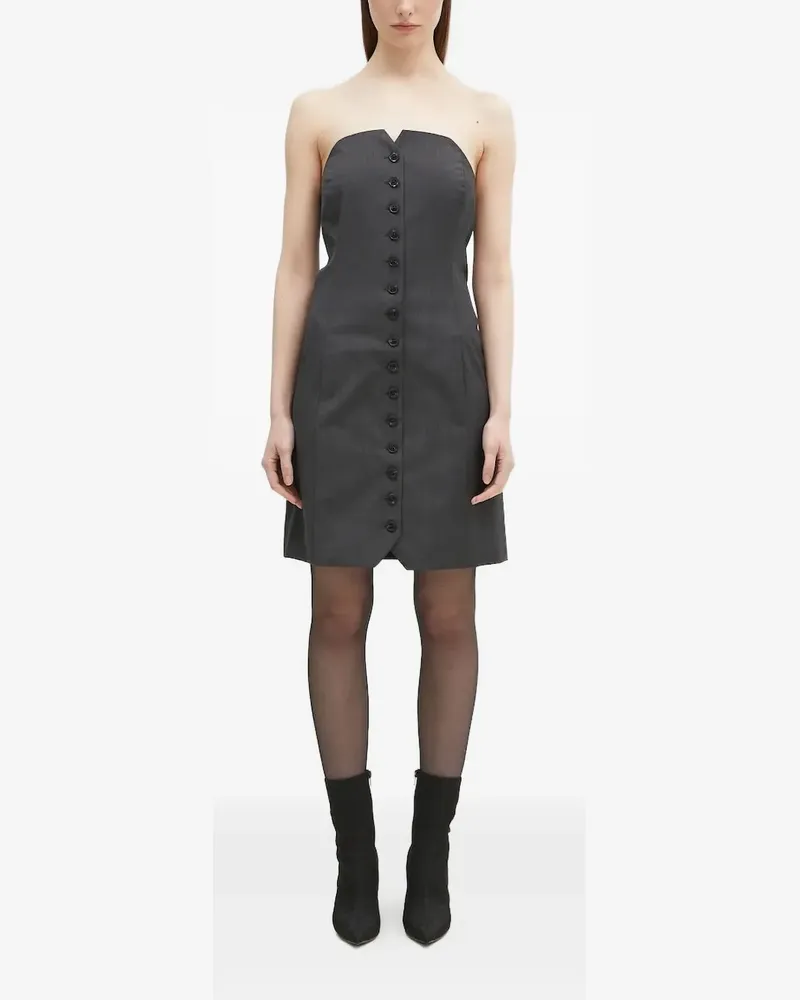 Samsøe & Samsøe Schulterfreies Minikleid mit Knöpfen - Grau Grau