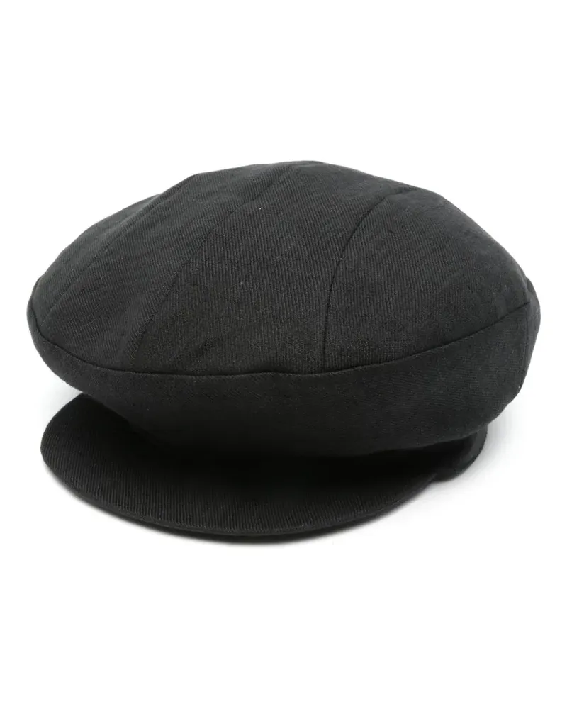 Yohji Yamamoto Baseballkappe aus Leinen - Schwarz Schwarz