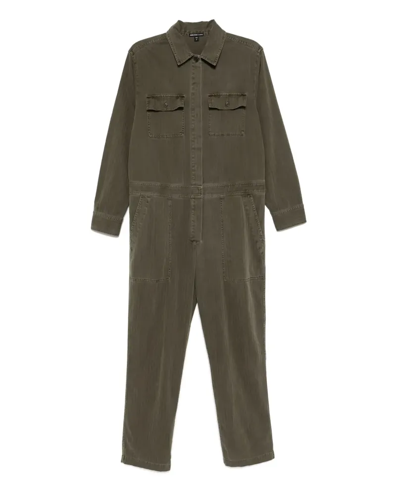 James Perse Jumpsuit mit Fischgrätenmuster - Grün Grün