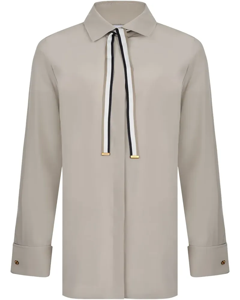 Max Mara T-Shirt mit Schleifendetail - Grau Grau