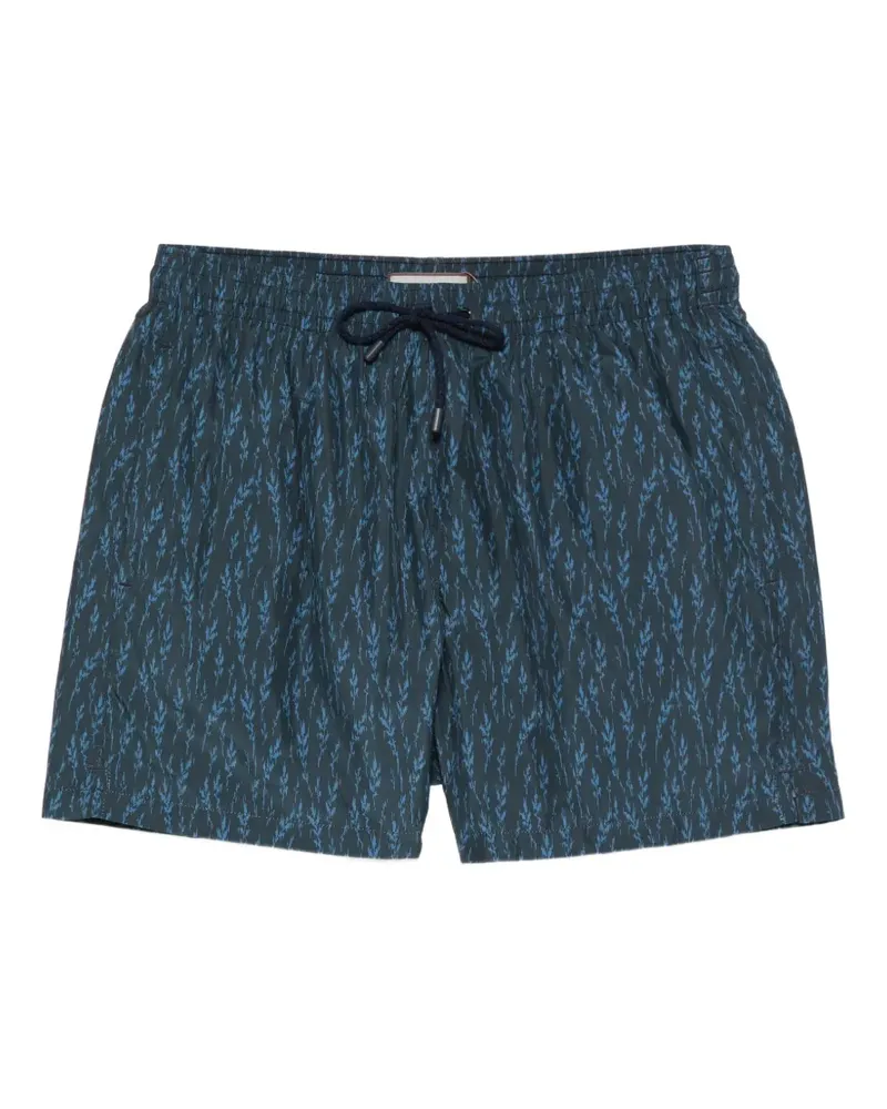Canali drawstring print swim shorts - Blau Blau