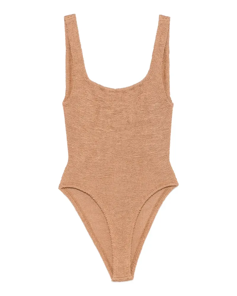 Hunza G Badeanzug mit eckigem Ausschnitt - Nude Nude