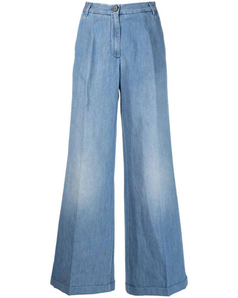 Jacob Cohën Weite Jeans mit hohem Bund - Blau Blau