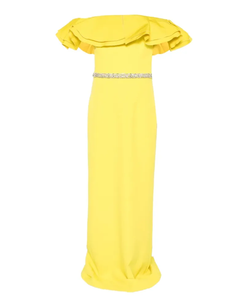 Safiyaa Maxikleid mit Rüschen - Gelb Gelb