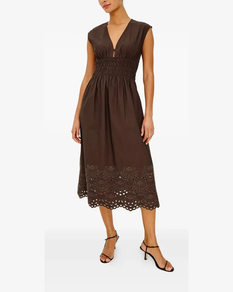 RAILS Roxanne eyelet-embroidered midi dress - Braun Braun