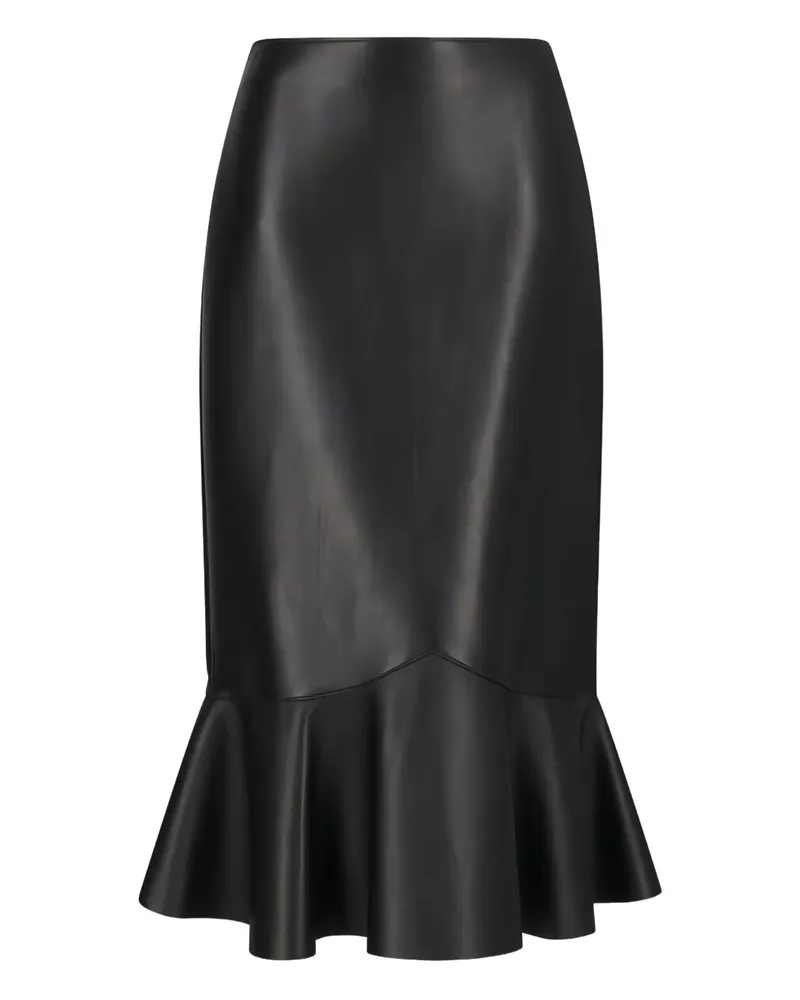 Fendi ruffled leather skirt - Schwarz Schwarz