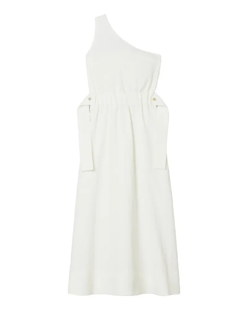Tory Burch one-shoulder belted cotton dress - Weiß Weiß