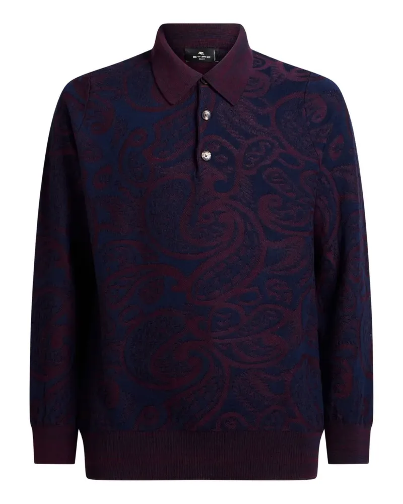 Etro jacquard wool polo shirt - Schwarz Schwarz