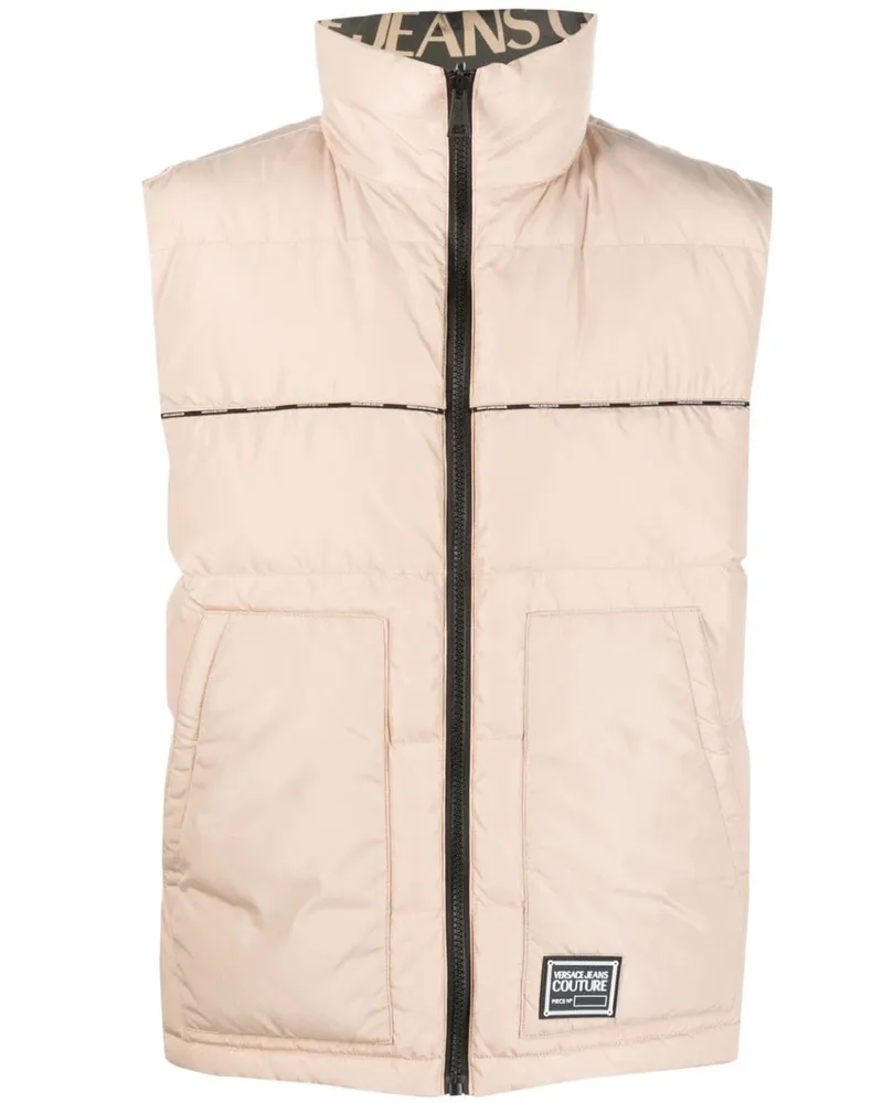 Versace Jeans Gesteppte Weste mit Logo-Patch - Nude Nude