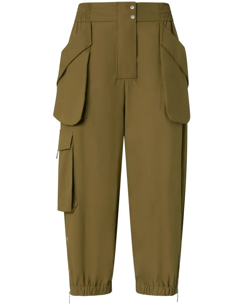 Pinko Klassische Cropped-Cargohose - Grün Grün