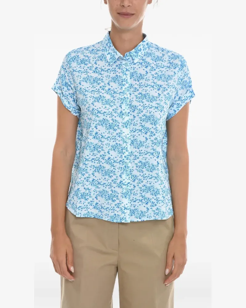 Samsøe & Samsøe Hemd mit Blumenprint - Blau Blau