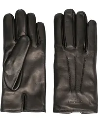 Giorgio Armani Handschuhe aus Leder mit Logo Schwarz