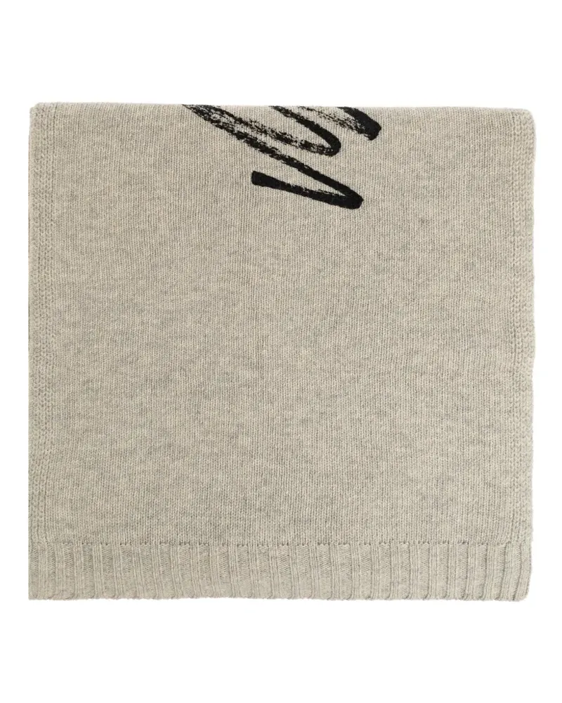 Maison Margiela logo-print knitted scarf - Grau Grau
