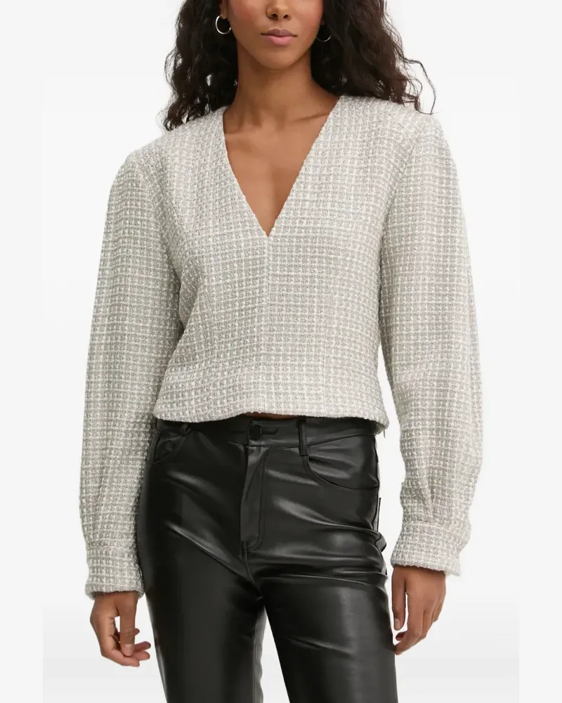 IRO Jilla V-neck textured blouse - Grau Grau