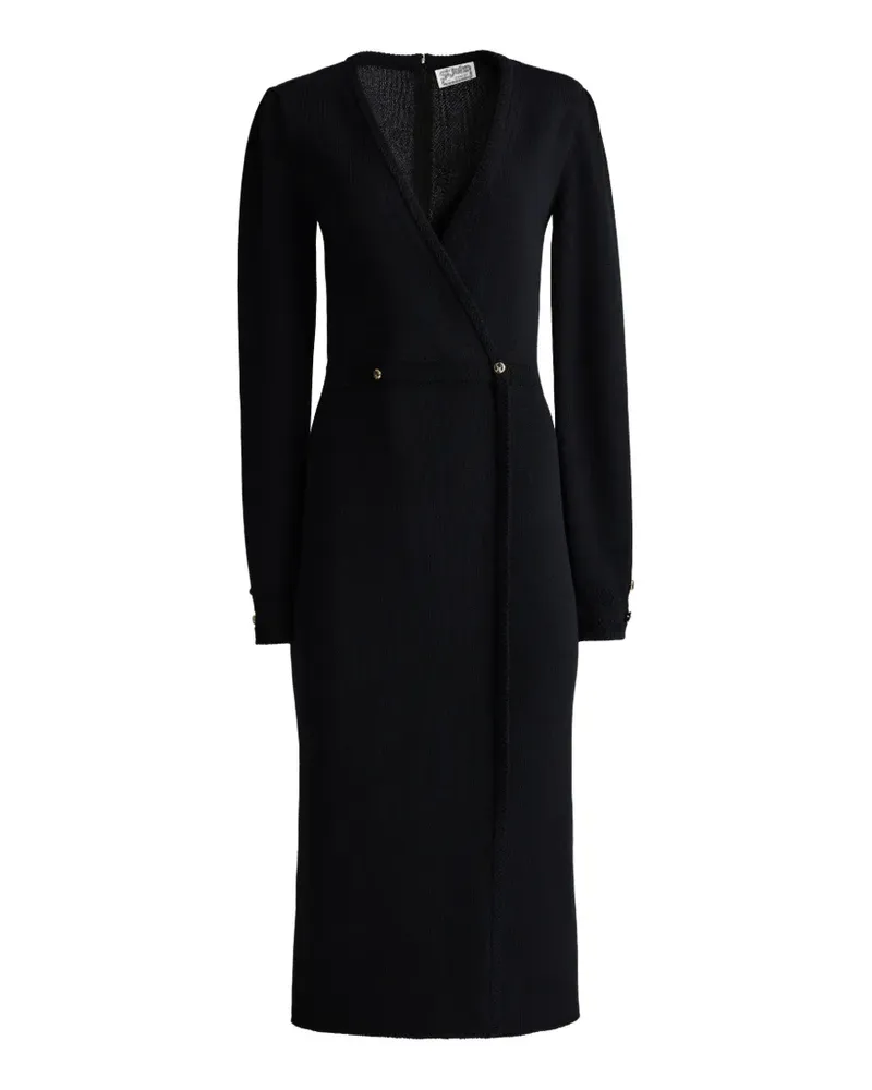 ST. JOHN V-neck bracelet midi dress - Schwarz Schwarz