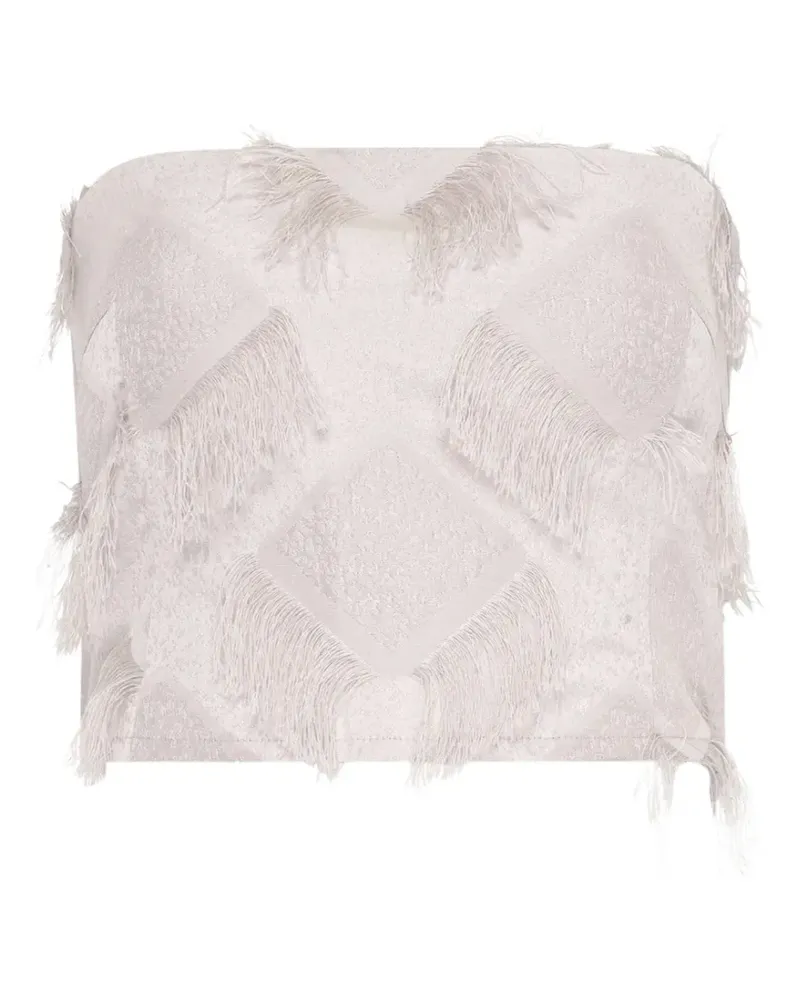Paris Georgia Iona Tube fringed top - Weiß Weiß
