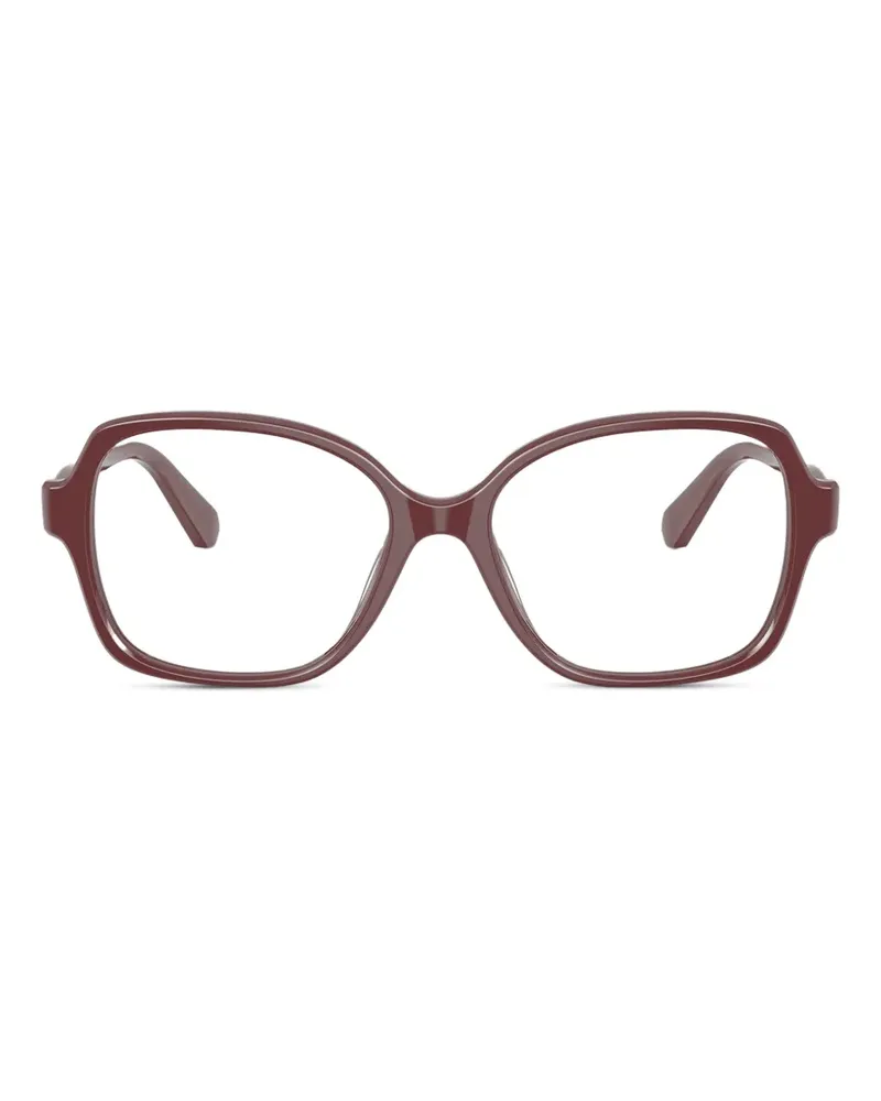 Swarovski Eckige Brille mit Kristallen - Braun Braun