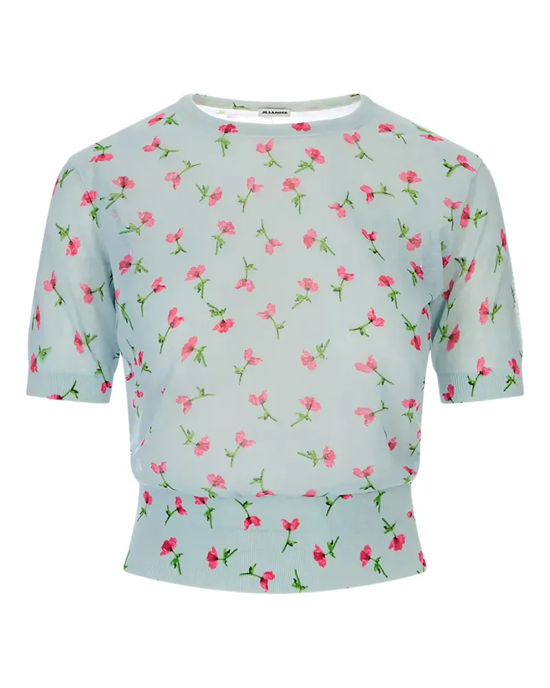 Jil Sander floral-print short-sleeve t-shirt - Blau Blau