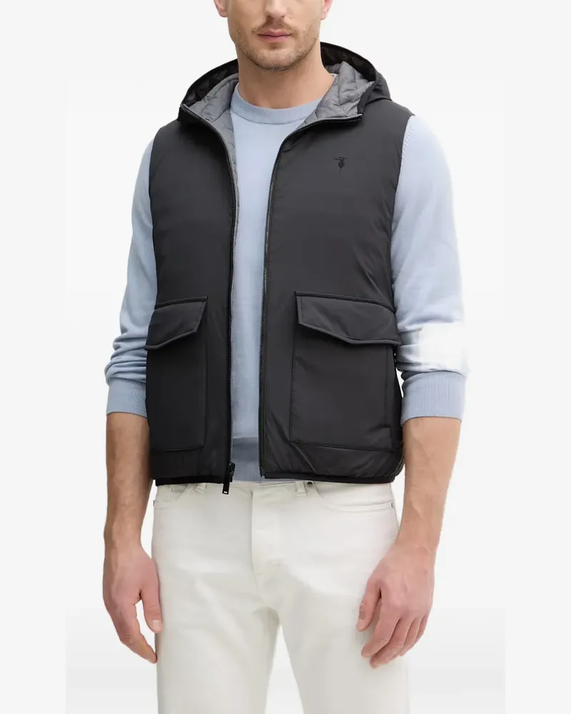 Trussardi hooded quilted gilet - Schwarz Schwarz
