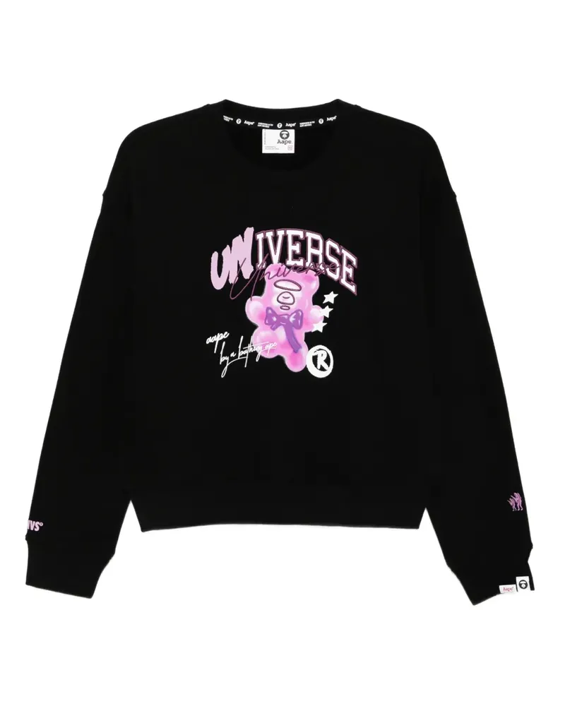 BAPE Sweatshirt mit grafischem Print - Schwarz Schwarz