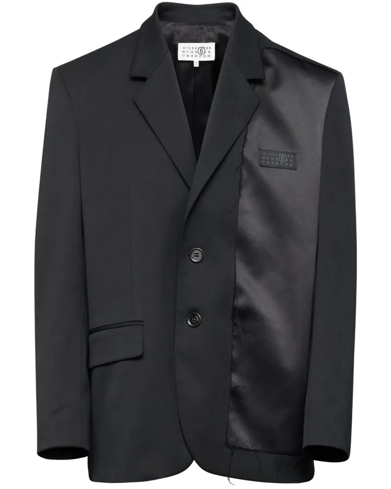 Maison Margiela Einreihiges Sakko mit Logo-Patch - Schwarz Schwarz