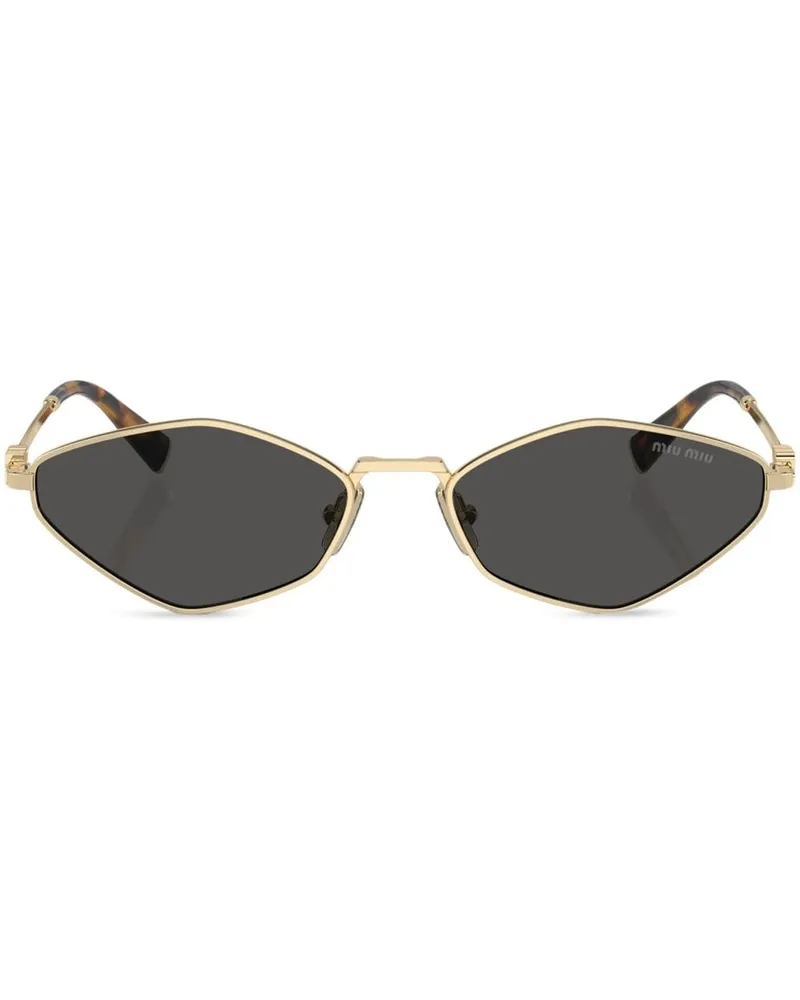 Miu Miu Sonnenbrille mit geometrischem Gestell - Gold Gold