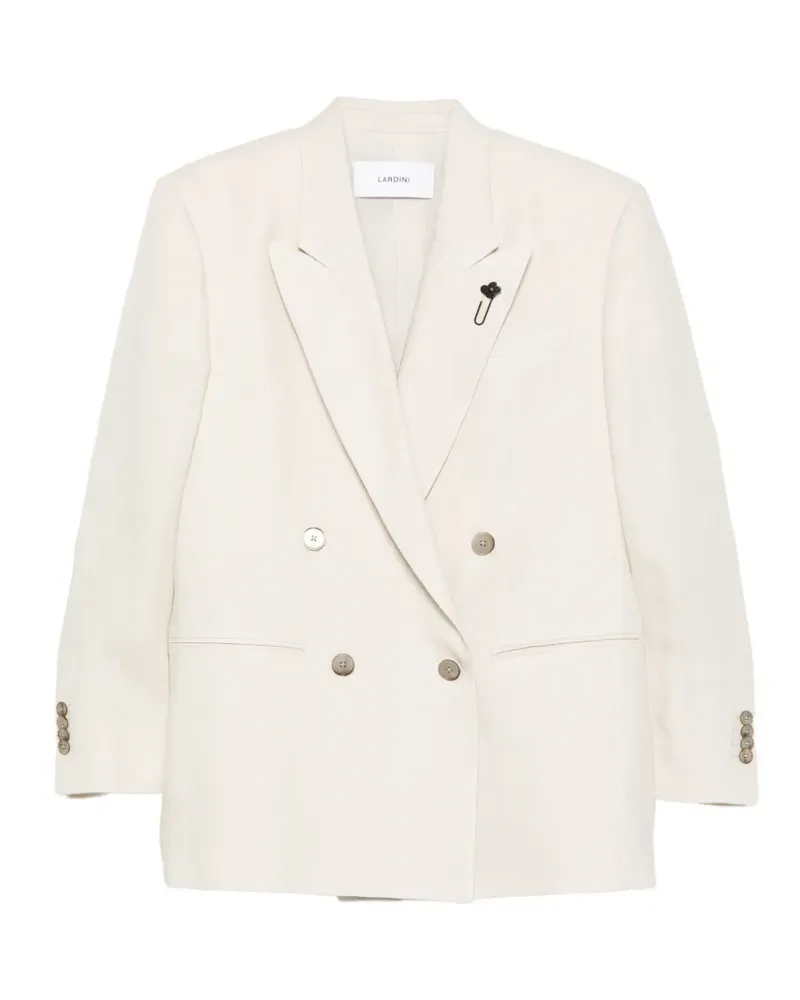 LARDINI Cameron pin-detail double-breasted blazer - Nude Nude