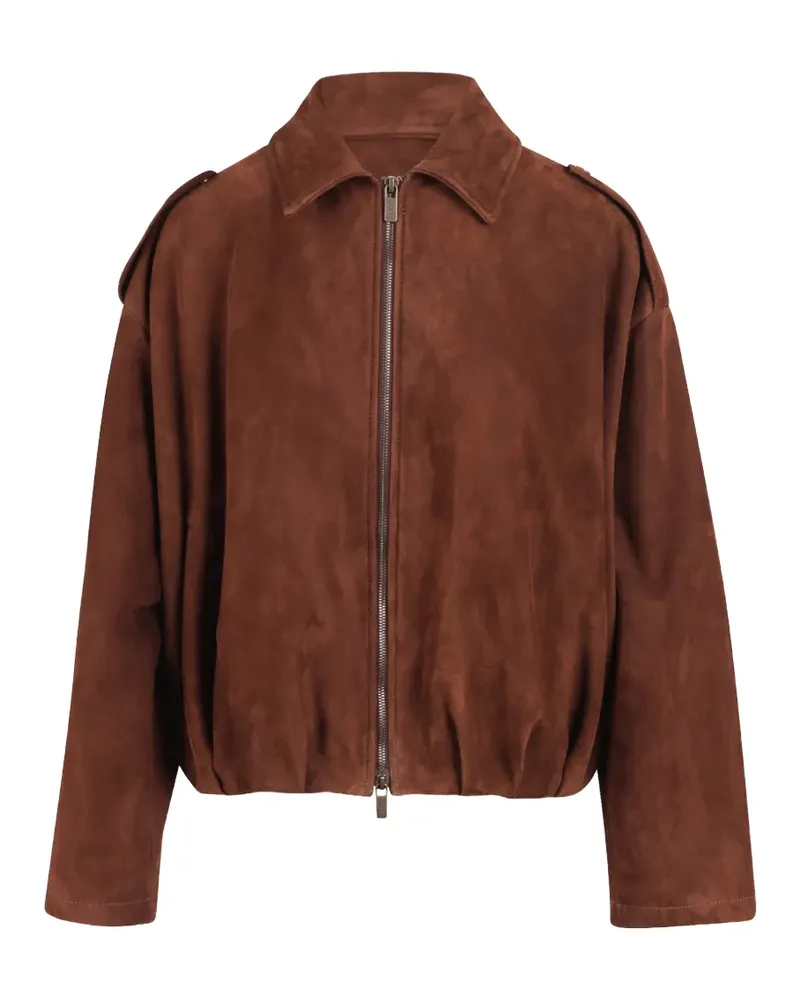 Salvatore Santoro suede bomber jacket - Braun Braun
