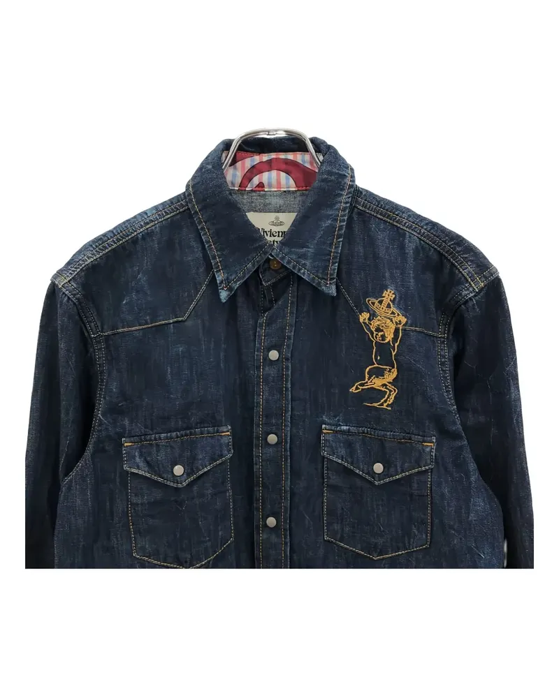 Vivienne Westwood Jeanshemd mit Stickerei - Blau Blau