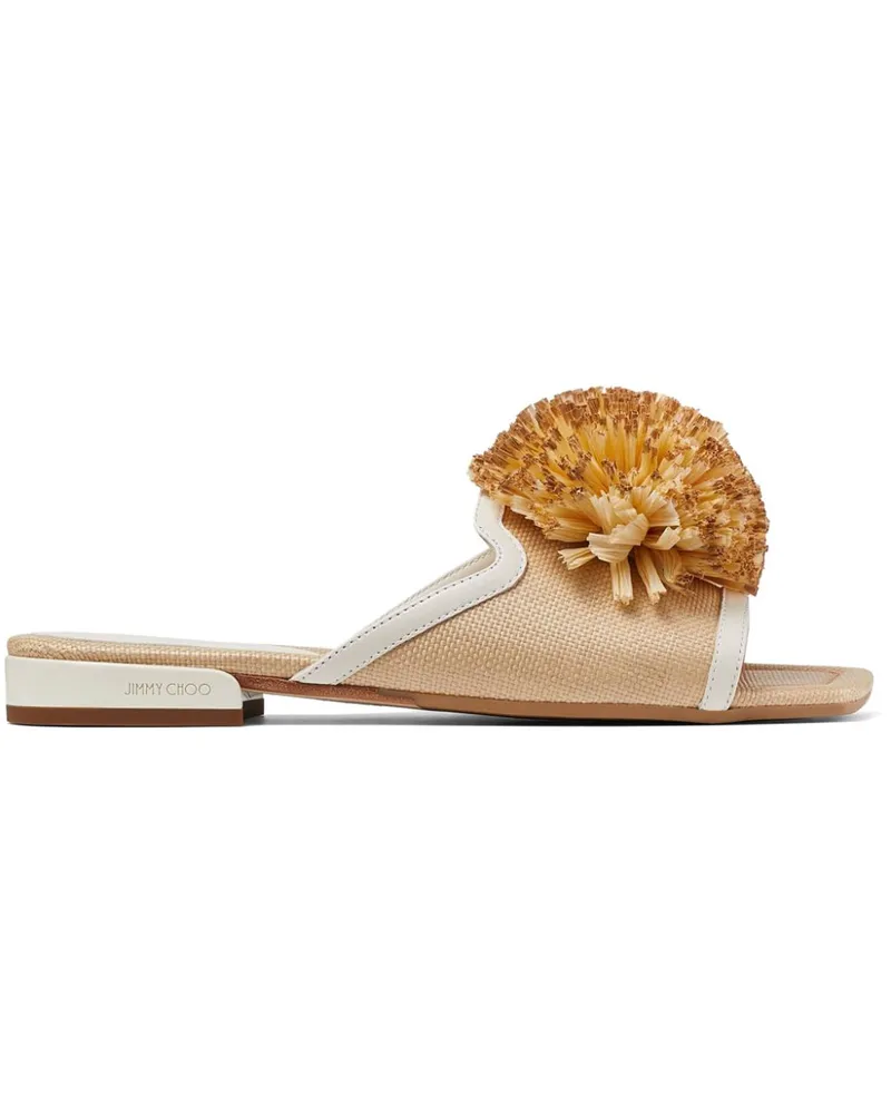 Jimmy Choo Nako Mules mit Pompon - Nude Nude