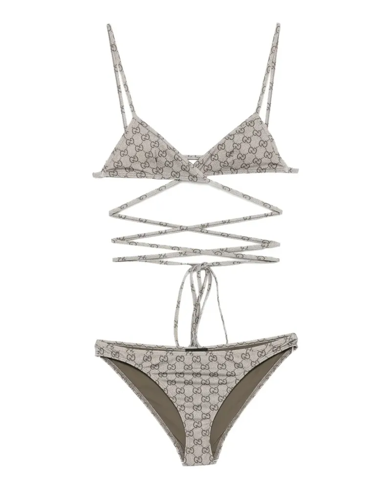Gucci GG Supreme wrap-around bikini - Nude Nude