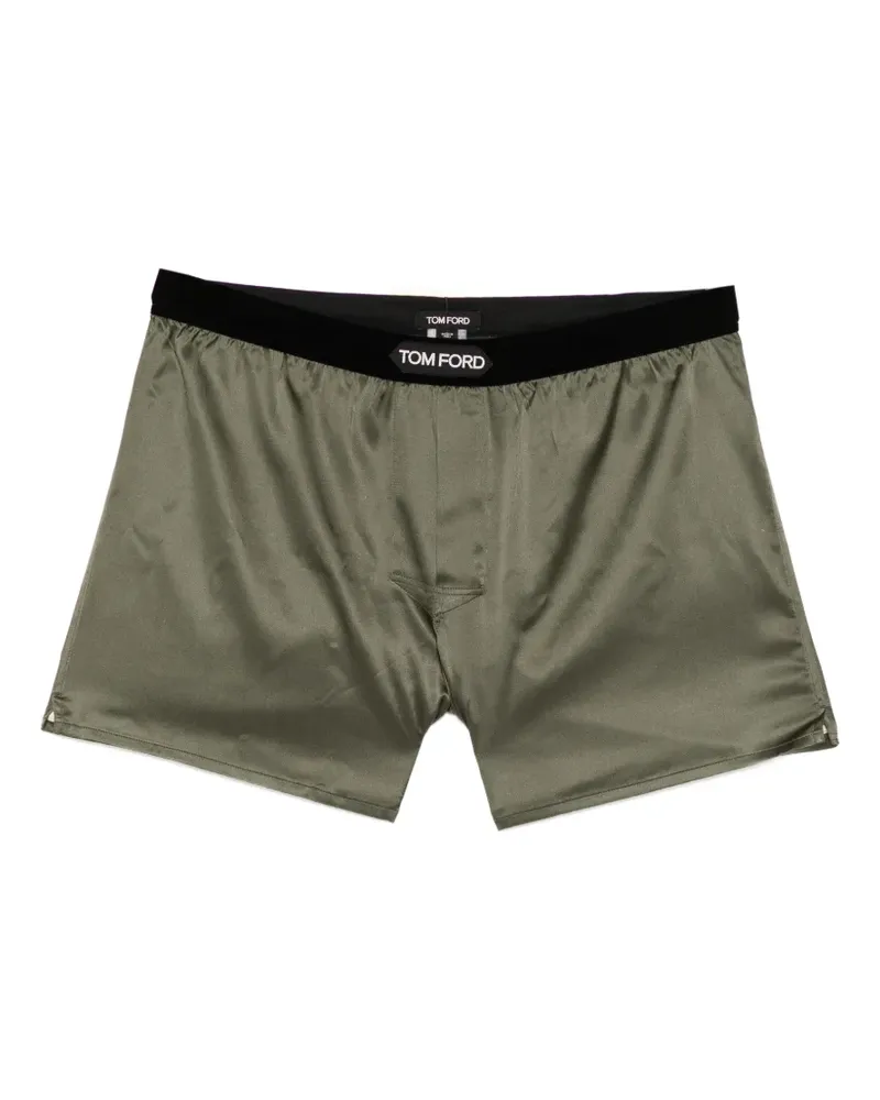 Tom Ford logo-patch boxer shorts - Grün Grün