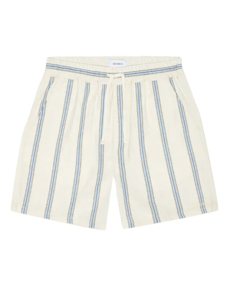 LES DEUX Lawson vertical-stripe drawstring shorts - Nude Nude