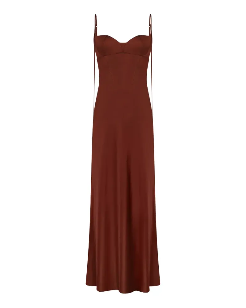 Anna October Isolde satin-finish maxi dress - Braun Braun
