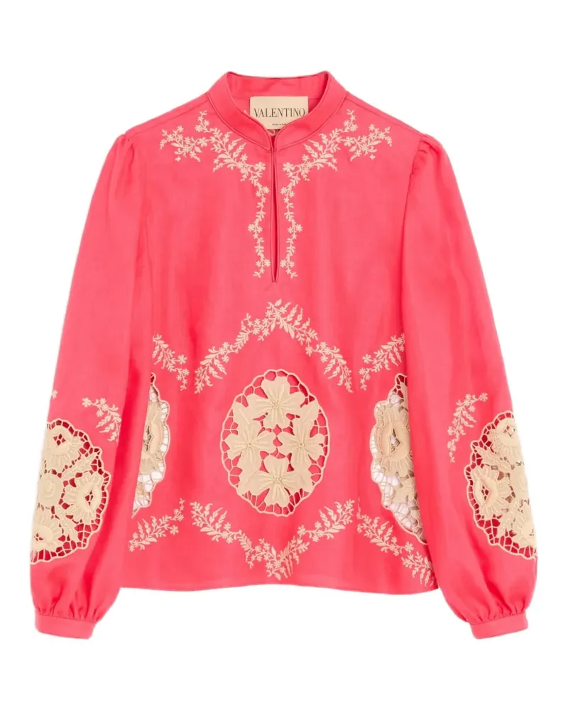 Valentino Garavani Couture besticktes Leinen-Top - Rosa Rosa