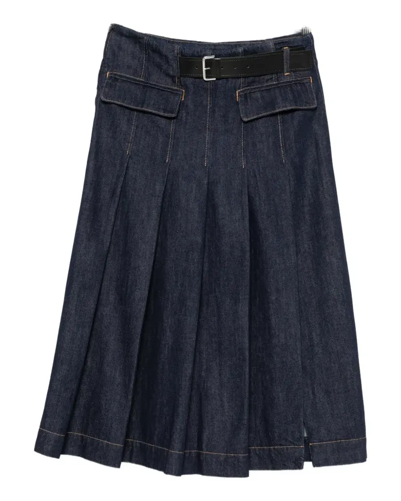 Semicouture Carla belted midi skirt - Blau Blau