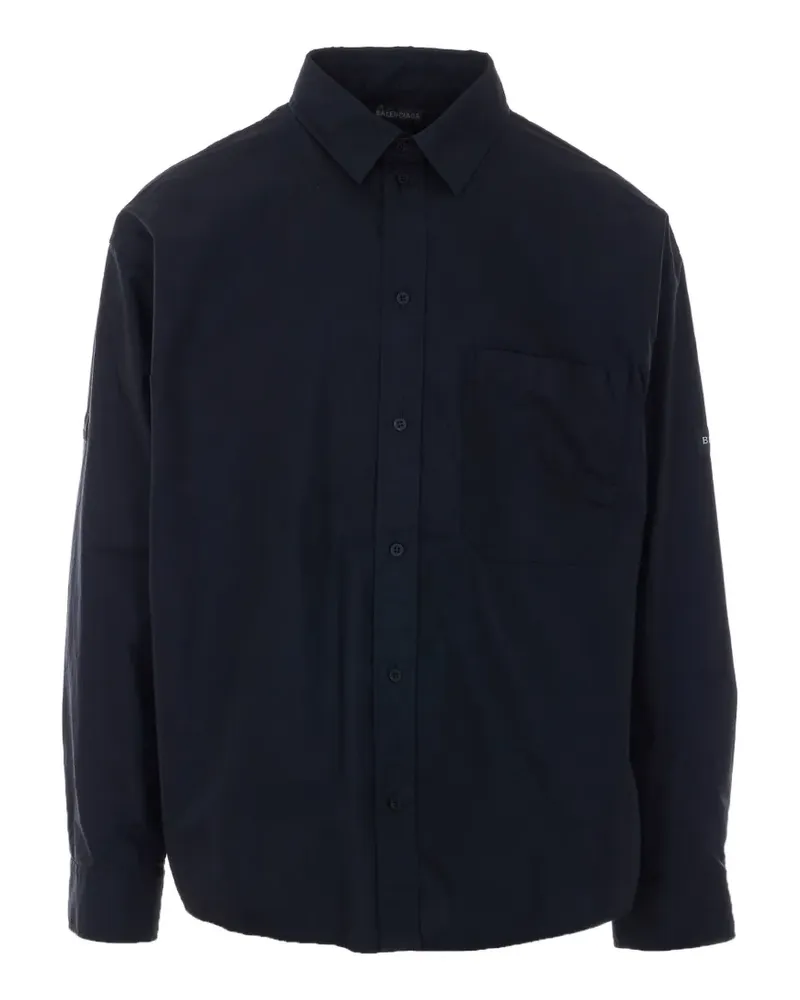 Balenciaga Oversized-Hemd mit Logo - Blau Blau