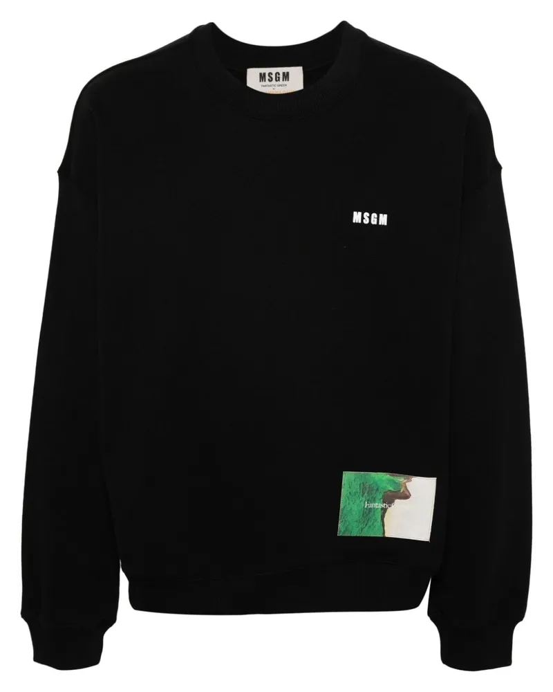 MSGM Sweatshirt aus Bio-Baumwolle Schwarz