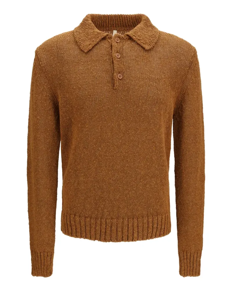 Sunflower linen polo top - Braun Braun