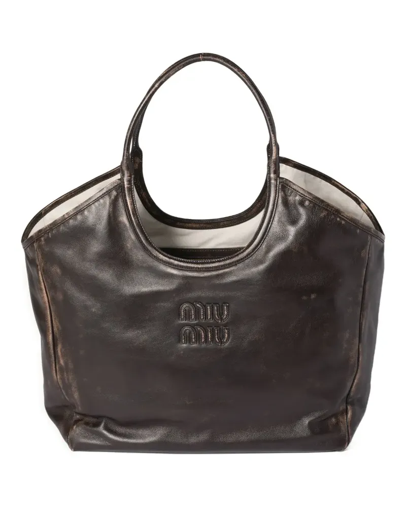 Miu Miu Ivy Tote Bag mit Logo - Braun Braun